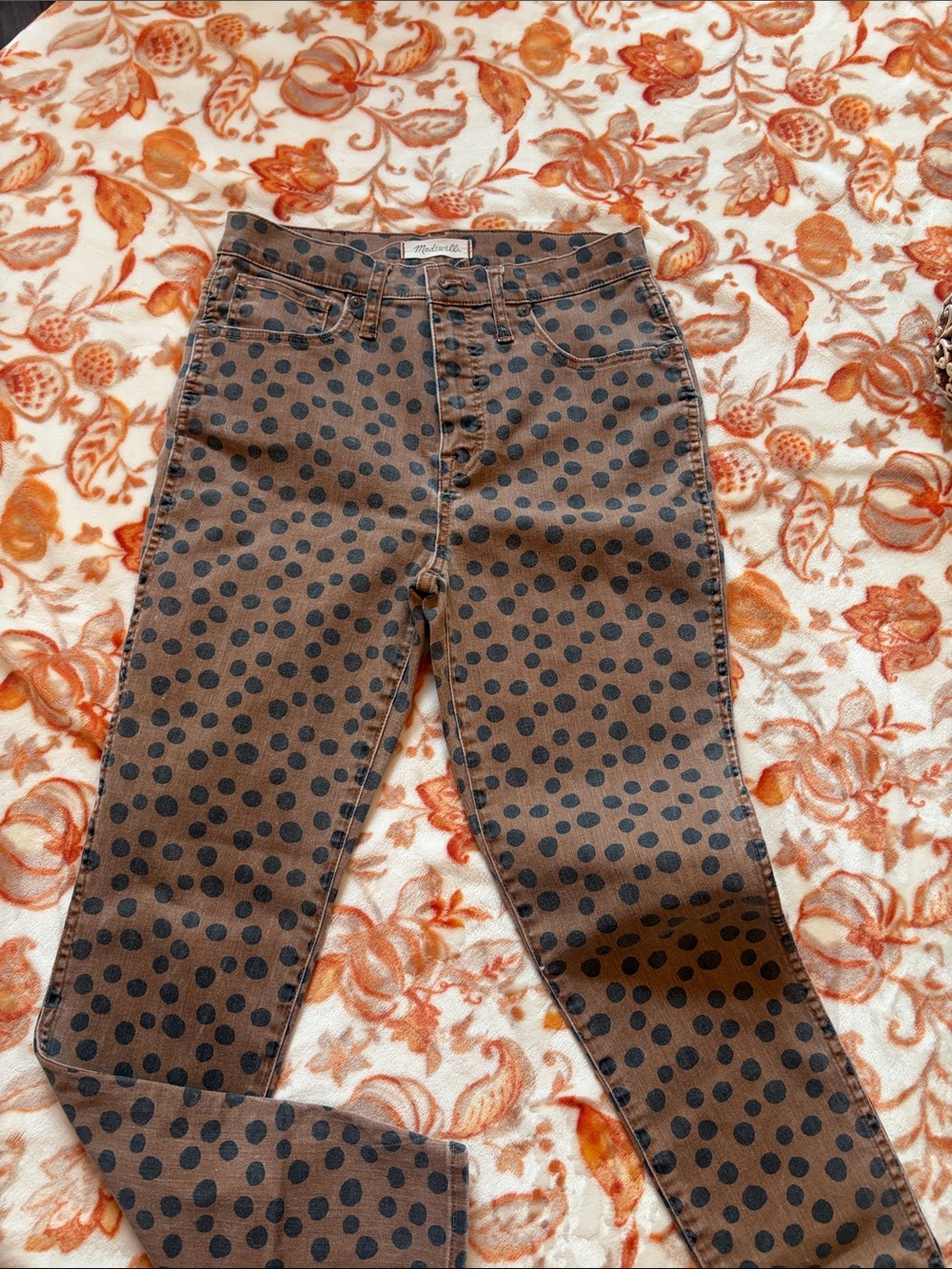 Madewell Brown Polka Dot High-Rise Jeans